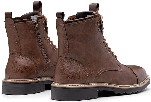 Image of Vostey Mens Boots Motorcycle Casual Boots for Men Zipper Fashion Chukka Boots Mens