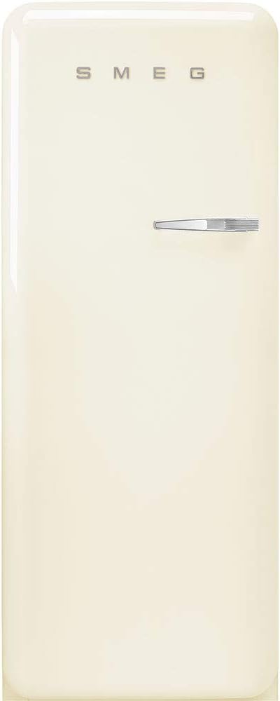 FAB28 50's Retro Style Aesthetic Top Freezer Refrigerator with 9.93 Cu Total Capacity, Multiflow Cooling System, Adjustable Glass Shelves 24-Inches, Cream Left Hand Hinge Made In Italy