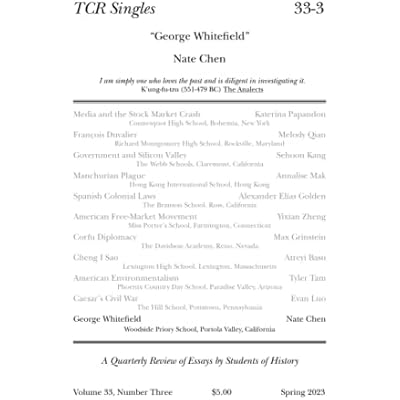TCR Singles 33-3 George Whitefield