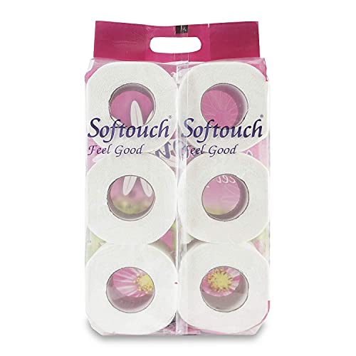 Image of Softouch 3 Ply Toilet Paper Tissue Roll Family Pack 6-in-1 (160 Sheets Per roll) & Softouch Tissue Paper Napkins 100 pcs. Each- Set of 4