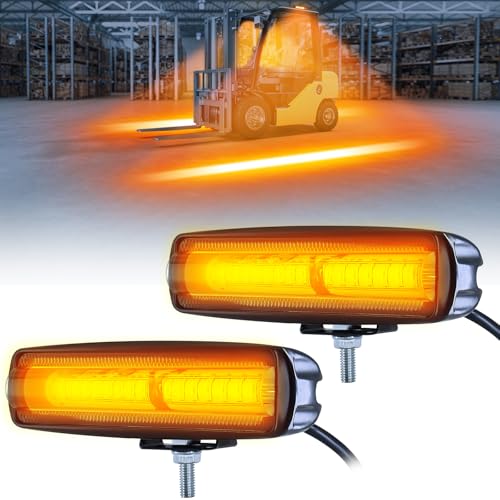 Feu de sécurité pour chariot élévateur à 15 LED jaunes avec support réglable x2