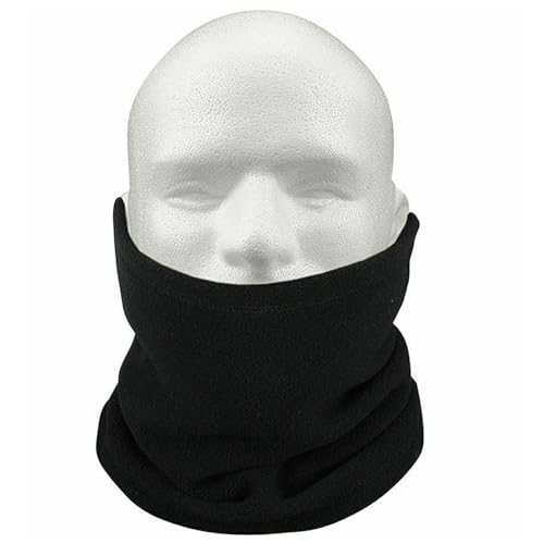 Black Thermal Unisex Fleece Snood Scarf Outdoor Neck Warmer Winter Ski Tube Beanie Motorbike Cycling Running Earmuff