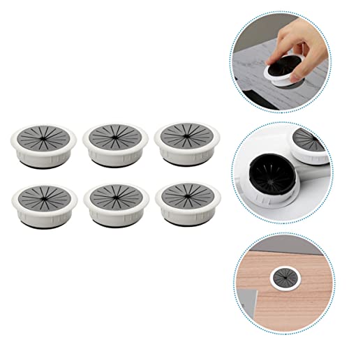 Uonlytech 6Pcs Tapas Redondas para Pasacables para Escritorio y Muebles Organizador de Agujeros para Cables PC Flexible para Gestión de Cableado para Hogar y Oficina miniatura 7