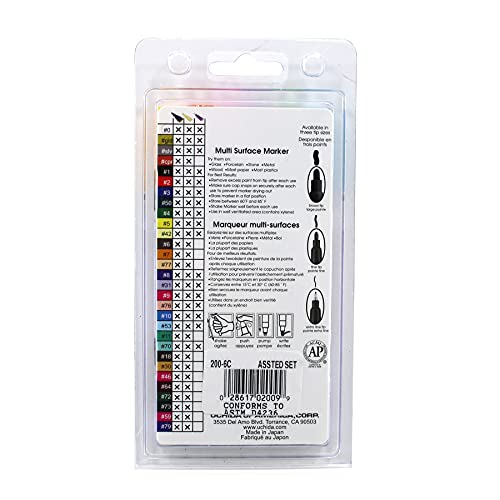 Uchida 200-6C 6-Piece Decocolor Fine Point Paint Marker Set #TOP1