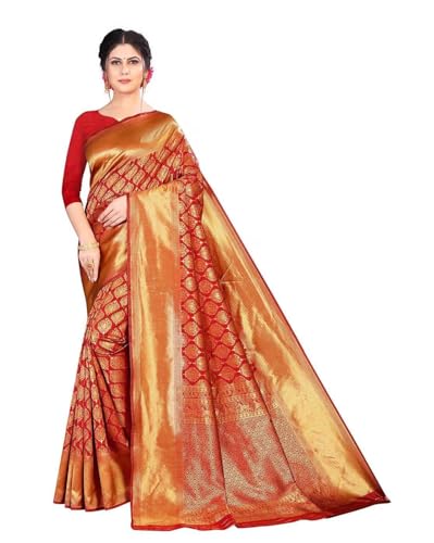 Yashika Women's Trendy Banarasi Kanjivaram Navy Color Art Silk Sa...