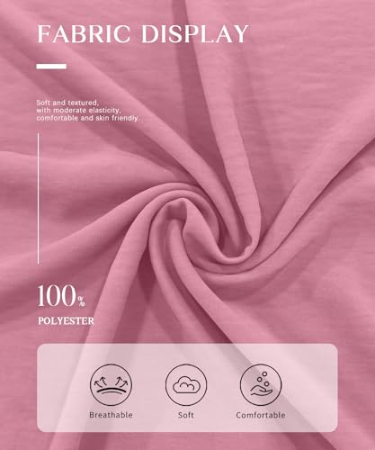 NILOUFO Maxi Skirts for Women High Waisted with Pockets Drawstring Pink — view 5
