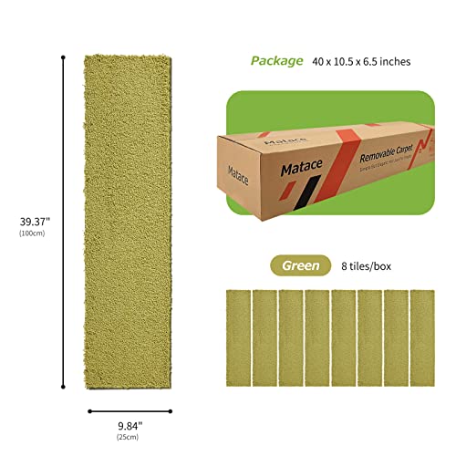 Matace Removable Carpet Tile, Stain Resistant Plush Pile, Non Adhesive Non Slip Backing With Padding, Diy Install And Machine Washable, Rec For Kids Playroom, Bedroom, Dressing Room And More (Green) #TOP5