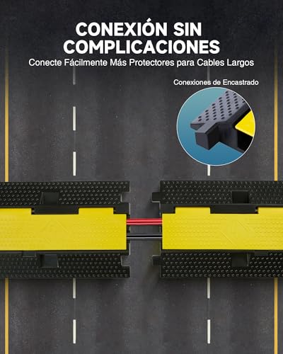 Miniatura 6 de Creworks 3 Protectores De Cables De Suelo Con 2 Canales Cubierta De Suelo Para Cables 100x25x4.5cm Canaleta Pasacables De Suelo Con Capaciad 5t 3x2 Canal