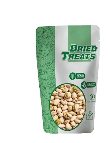 Image of Dried Treats Roasted and Salted Pistachios 200 Grams - Tasty Crunchy Healthy Nut Snack | Pista Dry Fruit | Rich in Protein, Fiber & Antioxidants | Great for Kids During Study Time and Office Breaks | Vegan Friendly Pista | Low Calorie - Lightly salted Pistachios