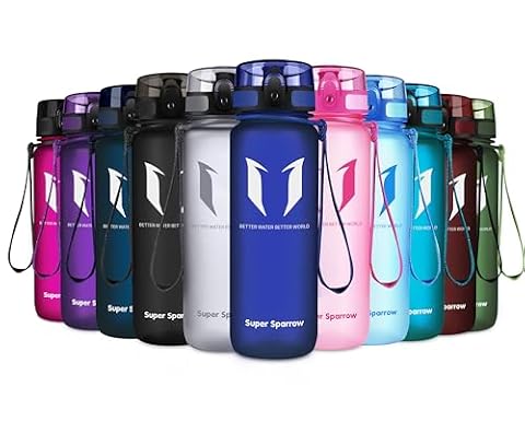 Sportowa butelka wody Super Sparrow -17oz - Plastik Tritan bez BPA - Otwiera się jednym kliknięciem - Wielokrotnego użytku z szczelną pokrywką - Do biegania, siłowni, jogi, na zewnątrz i na kemping