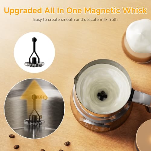 Milk Frother and Steamer, Large Capacity Detachable Electric Milk Frother, Automatic Warm and Cold Foam Creator, Hot Chocolate Maker, BPA Free - Image 6