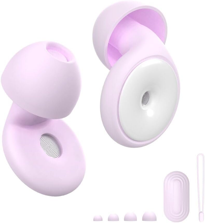 Product image of Ear Plugs for Sleeping Noise Reduction, 30dB Ear Plugs for Hearing Protection, 4 Pair Eartips Silicone Soft Reusable EarPlugs for Sleep, Concert, Focus with Case