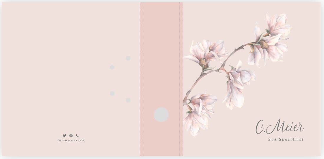 Ringordner • Ordner | Name + Wunschtext personalisieren | Spa Specialist | rosa/weiß | Mit Griffloch | für DIN A4 | 7,4 cm breit | Florist | Magnolie | Blumen (Rosa)