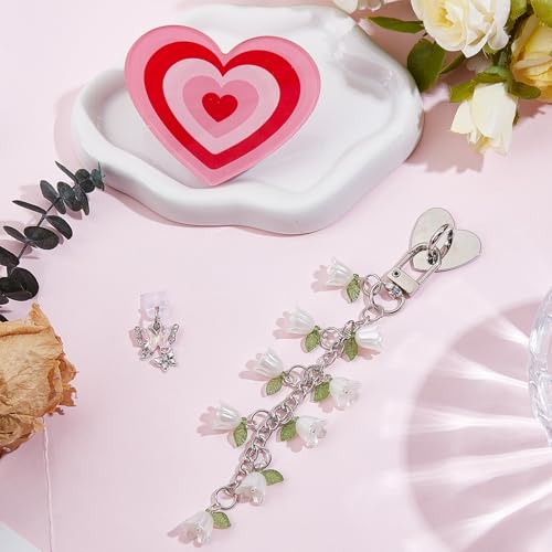 NICENEEDED 3 Stück Charm Ketten Für Kindle Herz Blumen Armband Dekorationszubehör Für Leser Und Buchliebhaber Niedlicher Anhänger Kompatibel Mit E Reader Telefonen