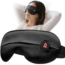 YFONG Cordless Heated Eye Mask for Dry Eyes, Warm Eye Compress for Stye, Blepharitis, Chalazion, MGD, Washable Eye Heating Pad for Relief, Improved Sleep, Perfect Light Blocking Black