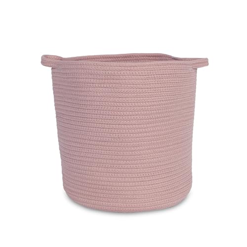 Natemia Rope Storage Basket - Nursery Bin and Toy Organizer (12”x12”), Laundry Basket, Basket for Towels, Pillows and Blankets, Perfect Baby Registry Gift