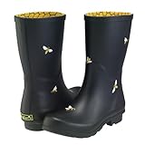 Galleria Enterprises Black-Bees Mid-Calf Rain Boot