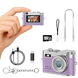Mini Digitalkamera, 1080P HD Tiny Retro Keychain Kamera mit 32GB Karte, 0,96 Zoll Bildschirm & OTG Adapter, Vintage Kompakte Micro Pocket Kamera für Reisen, Konzert, Studienaufnahme, Ideales Geschenk