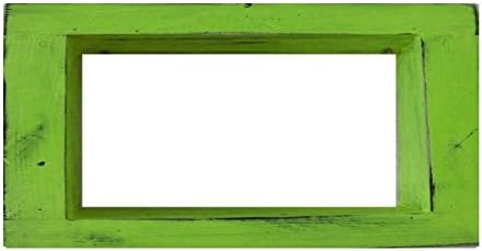 Wood/Wooden Shadow Box Display - 9" x 6" - Lime Green - Decorative Reclaimed Distressed Vintage Appeal