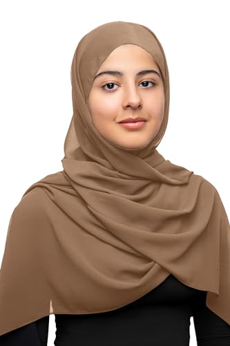 Instant Hijab For Women Made of Chiffon – Plain Scarf with Magnetic Head To Wrap Easily2