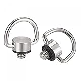 sourcing map 2 Stück Kameraclip - 1/4" Stecker 1.02" Breite D Ring Scharnier Halter Edelstahl für Kamera Handgelenk