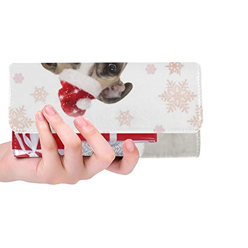 Preisvergleich Produktbild Einzigartige Benutzerdefinierte Katze Hund Weihnachtsdekoration Frauen Trifold Brieftasche Lange Geldbörse Kreditkarteninhaber Fall Handtasche