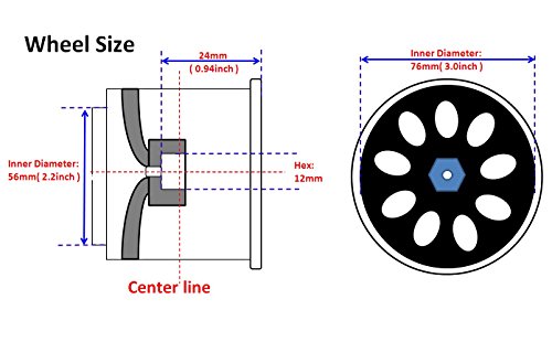 4Pcs 1/10 Rc 2.2/3.0 Short Course Tires & Hex 12Mm Beadlock Wheels Blue Color Plastice Rims #TOP1