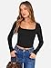 ANRABESS Women's Long Sleeve Square Neck Crop Top Ribbed Slim Fitted Basic Tee Layer Y2K Shirts Fall Fashion Outfits 2025 Black Medium