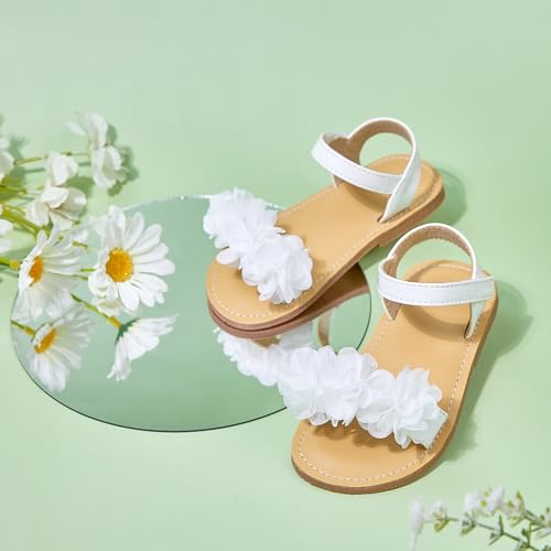 Image of Otter MOMO Girls Open Toe Princess Flat Sandals with Comfort Sole Summer Sandals