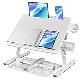 SONGMICS Table de Lit, Bureau Pliable, Plateau 56 x 40 cm, Inclinaison...