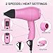 Portable Travel Hair Dryer,Mini Lightweight Dual Voltage Blow Dryer 1200W with Folding Handle,Blowdryer with One Concentrator