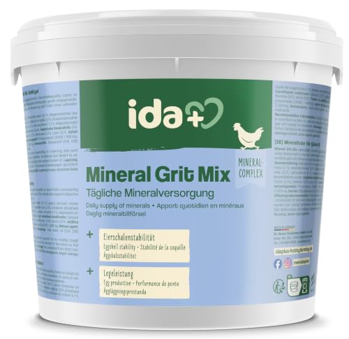Ida Plus – Mineral Grit Mix 5 Kg – einzigartige Futterkalk Mineralstoffmischung mit Anis – wertvollen Mineralien für bessere Eierschalenqualität – enthält Muschelkalk & Calcium – für Hühner & Küken