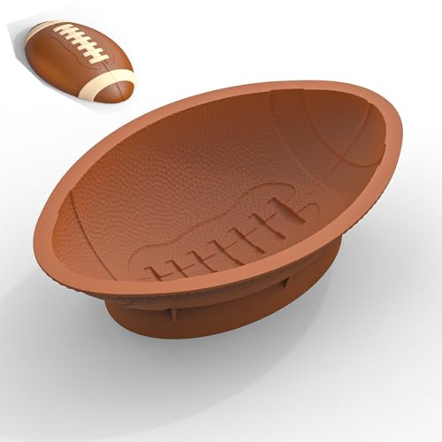 JACKANNA Moule à gâteau en silicone (ballon de rugby) (3D) – Moule à gâteau antiadhésif avec grattoir pour fêtes et chocolat, moule à gâteau en forme...
