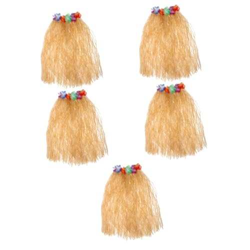 Falda elástica tropical de hula jojofuny de 5 unidades para decoración hawaiana