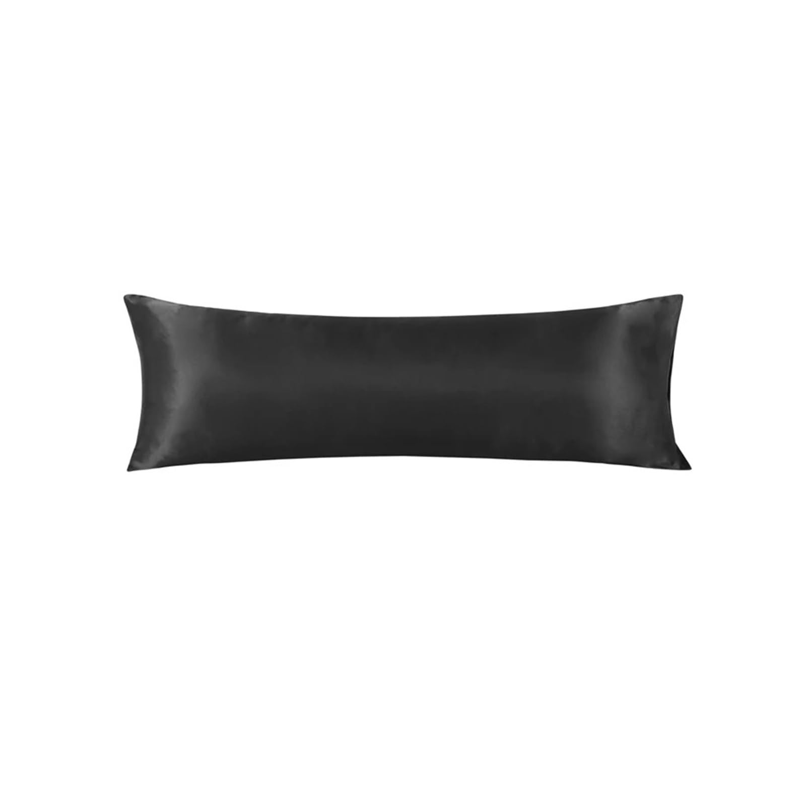 Silky Pillow Covers, Double Satin Silk Pillowcases Solid Color Body Size 20x54 Inches For Home Hotel Hospital(Black)