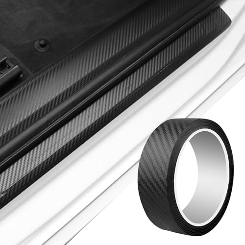 Car Sill Protectors Strips, Car Door Sill Protector, Universal Carbon Fiber Wrap Film-Protect the bumpe Scratch Protection Device for Cars Trucks SUV (5CM*5M)