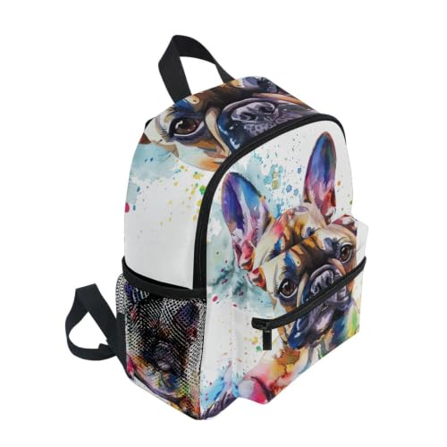RPLIFE Sac à dos aquarelle bouledogue français pour tout-petits garçons filles enfants sac à dos d'école, Aquarelle bouledogue français, Small, Sacs à dos cool imprimé football – vue 2