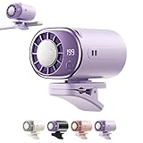 New Car Clip on Air Conditioner Fan with LED Display, Car Clip on Air Conditioner, Mini Cooling System for Auto Vehicle, 360° Rotation Adjustable, 199 Speeds,Portable Air Conditioner for Cars (Purple)