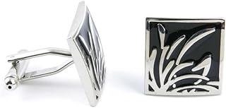 1 Pair Hommes Classic Bouton Button Boutons de manchette Cufflinks HHGD0 Orchid Black Square