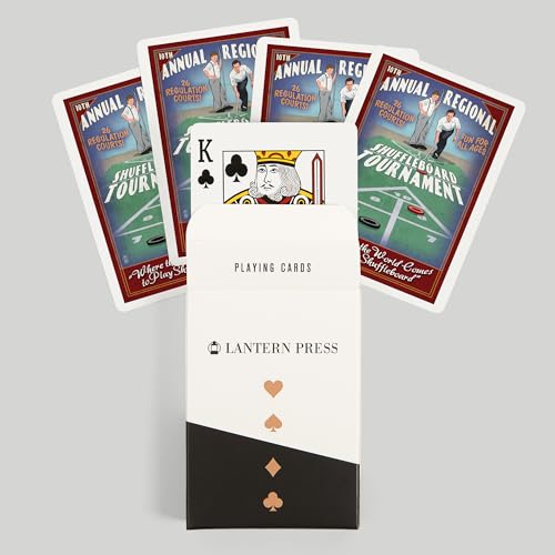 Lantern Press Shuffleboard, Vintage Sign (52 Playing Cards, Poker Size Card Deck with Jokers)