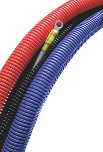 25mm Quality Black Polypropylene Flexible Conduit - Trade Size 25mm - Internal 19.9mm - 10 Meter Coil - Split - IP40 - Low Smoke Zero Halogen - UV Resistant