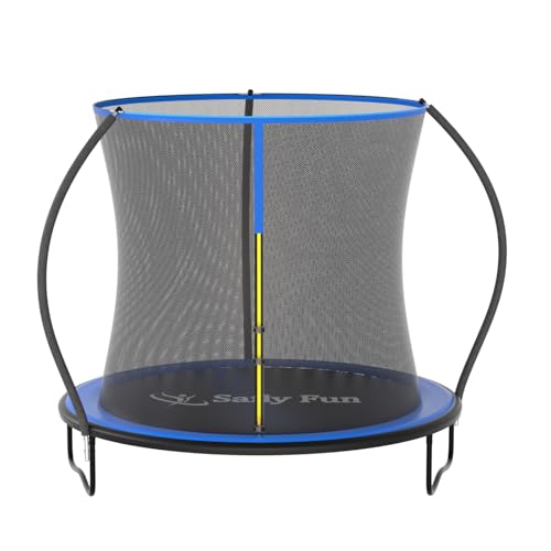 Safly Fun Pumpkin Shape Trampolin Outdoor Ø 183 cm with Montagezubehör, Trampolin Kinder, Bodentrampolin, Die Maximale Tragfähigkeit Beträgt 50 kg, Für Erwachsene, Kinder und Familien