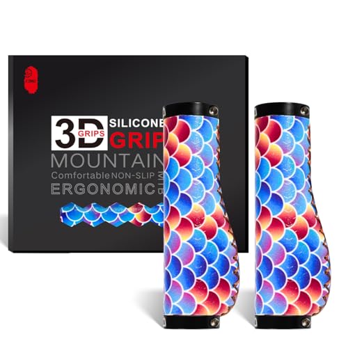Chooee Ergonomic Mountain Bike Grips,Silicone Bike Handlebar Grips for MTB/BMX. (longlin)