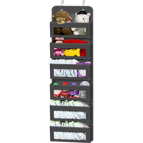 Simple Houseware 6 Clear Window Pocket Over Closet Door Storage