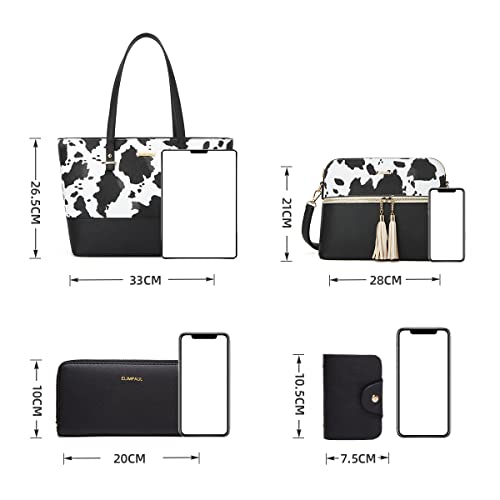 Image of Women Fashion Handbags Wallet Tote Bag Shoulder Bag Top Handle Satchel Purse Set 4pcs