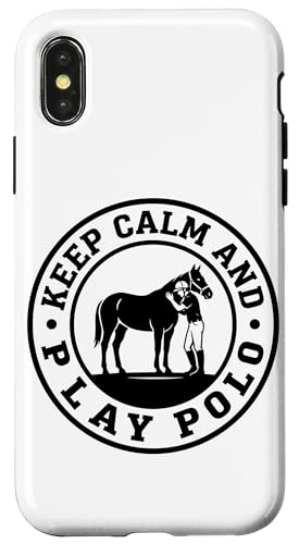 Keep Calm And Play Polo Horse Player �n�p�o�b�W �X�}�z�P�[�X iPhone X/XS �p