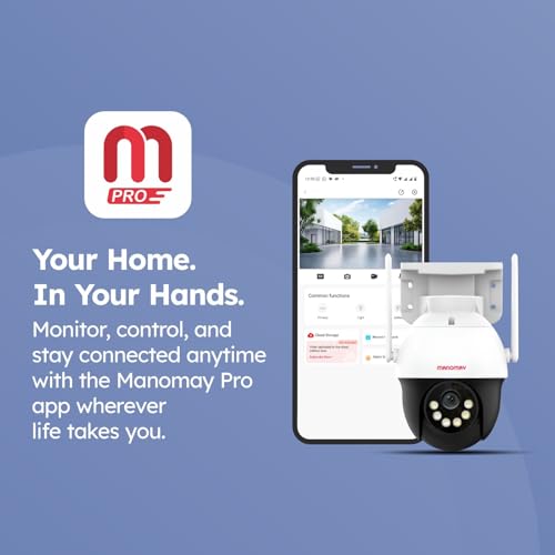 Image of MANOMAY Protect Pro 3MP Mini Wi-Fi Pan-Tilt Camera [STQC Certified] 360 Smart Home CCTV, AI Human Tracking, Color Night Vision, 2-Way Audio, Alexa, IP66, 256GB Memory Card Support M1095S