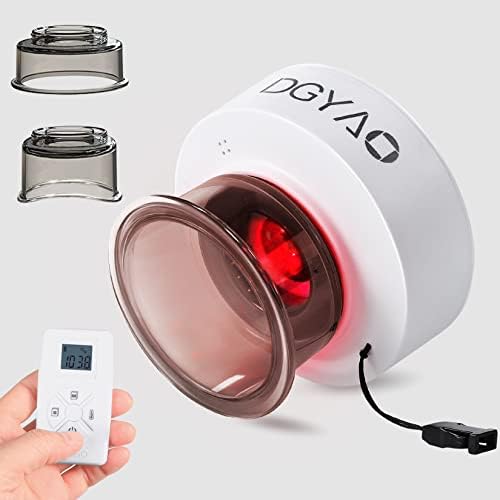 Electric Cupping Therapy Set with Red Light Therapy, 3 in 1 Smart Vacuum Cupping Set Scraping Tool 5 Suction Level 4 Modes 6 Adjustable Temp, 3 Size Cups Remote Control Cupping Massage for Pain Relief