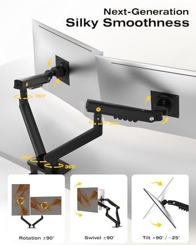 Image of NB SmooVex Single Computer Monitor Mount, Monitor Stand fits up to 32 Inch, Mechanical Spring Monitor Arm, VESA 75 /100 mm, Model-A5 (Black-Dual)