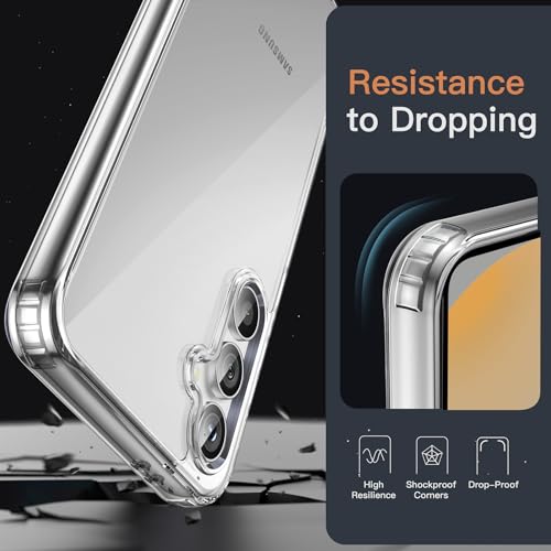 Image of JETech Cover Case for Samsung Galaxy S24 FE, Non-Yellowing Shockproof Bumper Protective Phone Cover, Anti-Scratch Hard PC Back (Clear)